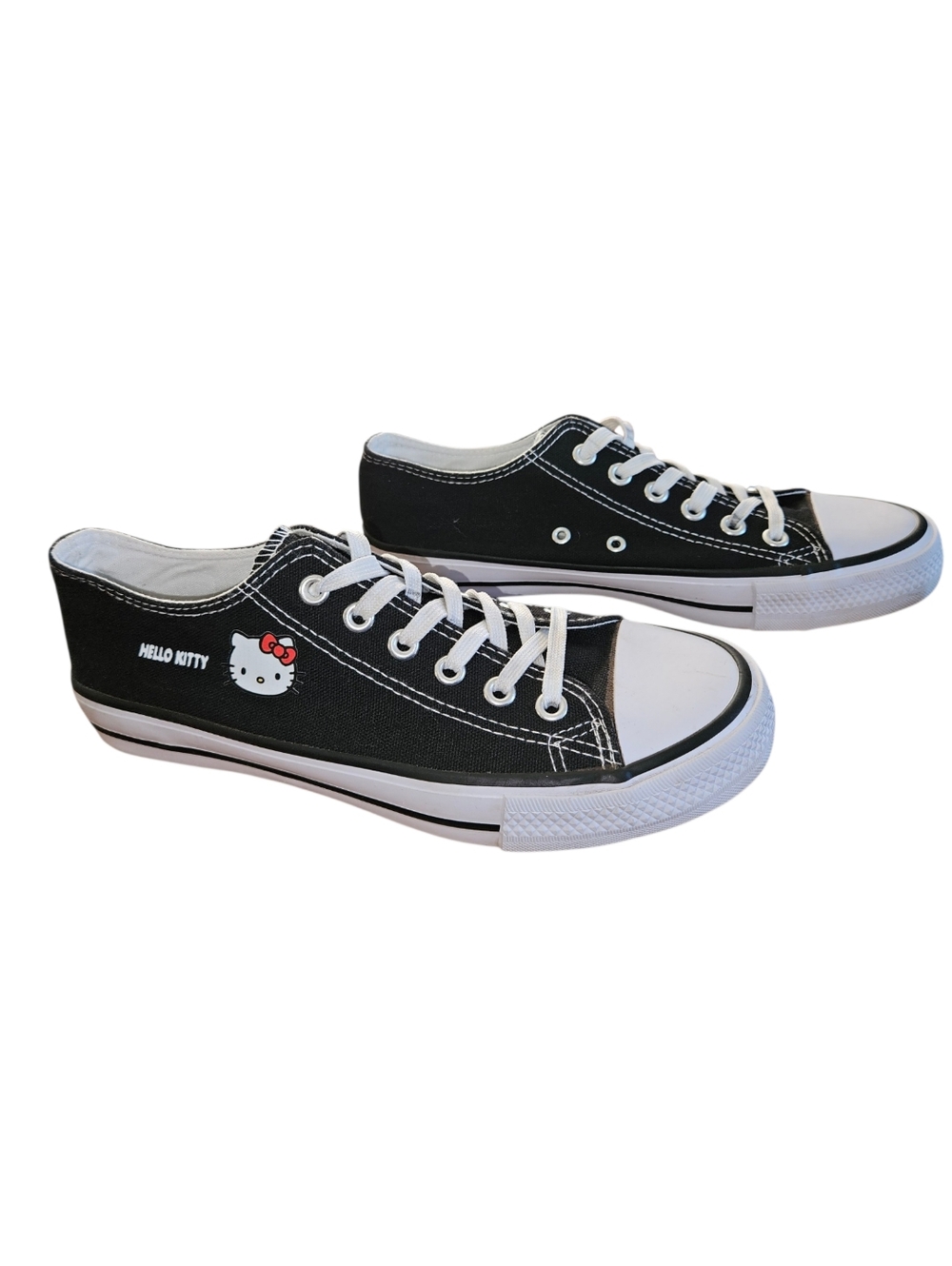 Hello Kitty Black Low-Top Canvas Sneakers